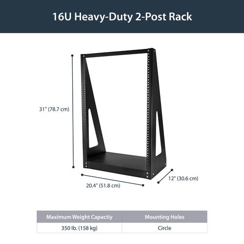 Actual product image StarTech HEAVY DUTY 2-POST RACK - 16U (16 RU, 19 inch rack)
