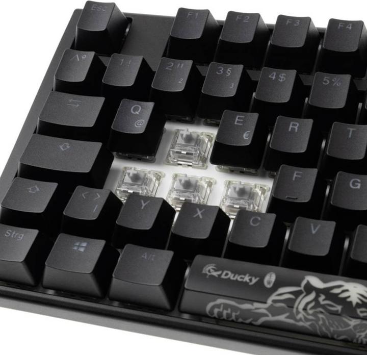 Actual product image Ducky One 3 Classic Black/White TKL Gaming Keyboard, RGB LED - MX-Speed-Silver (DE, Cable)