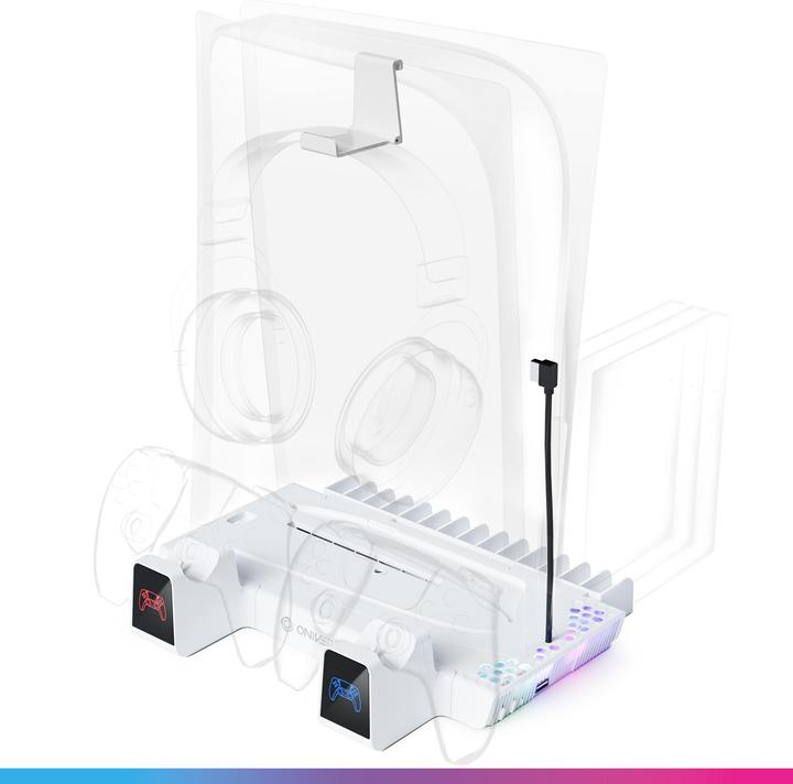 Image du produit Oniverse Nexus 5 Multifunctionele Standaard (PS5/ PS5 Slim) Wit (ONICSMLT-PS5-WHT) (PS5)