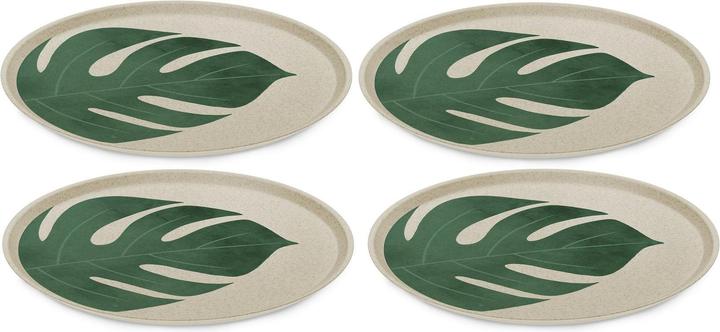 Koziol Dinner Plate Connect Monstera 4 pieces,Beige/Green (4 x, 25.50 cm)