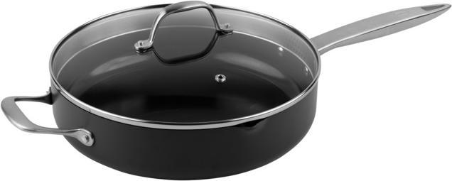 Zyliss Bratpfanne mit Glasdeckel Ultimate Pro PFAS-frei 28 cm (28 cm, Frying pan, Stainless steel, Aluminium)