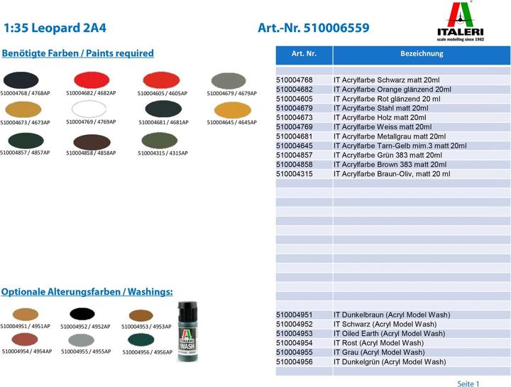 Actual product image Italeri Leopard 2A4