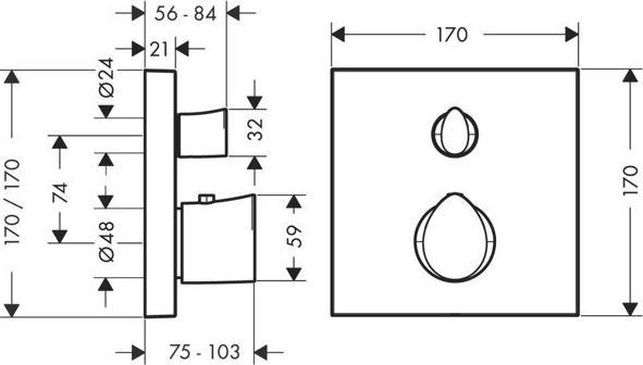 Produktbild Axor Starck Organic Thermostat Unterputz mit Abstellventil, 1 Verbraucher