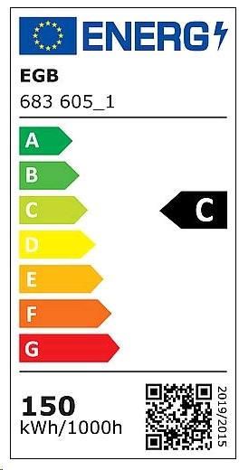 Energy Label EGB Probay 2400392 LED HighBay 150W 22500lm 5000K IK08dimmable 110V (22500 lm, IP65)