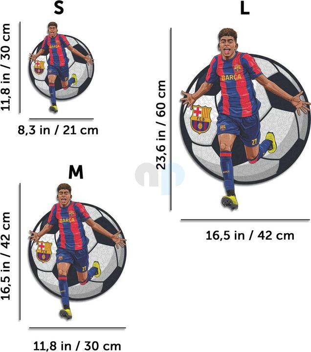 Actual product image Iconic FC Barcelona - Lamine Yamal - Wooden puzzle size M (270 pieces) (270 pieces)