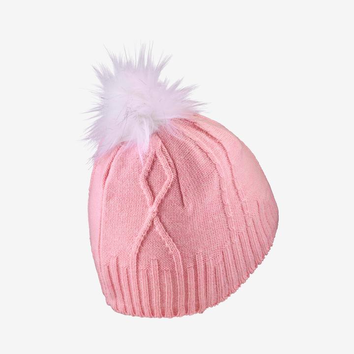 Actual product image Wedze Children's hat warm cable knit wool- mauve