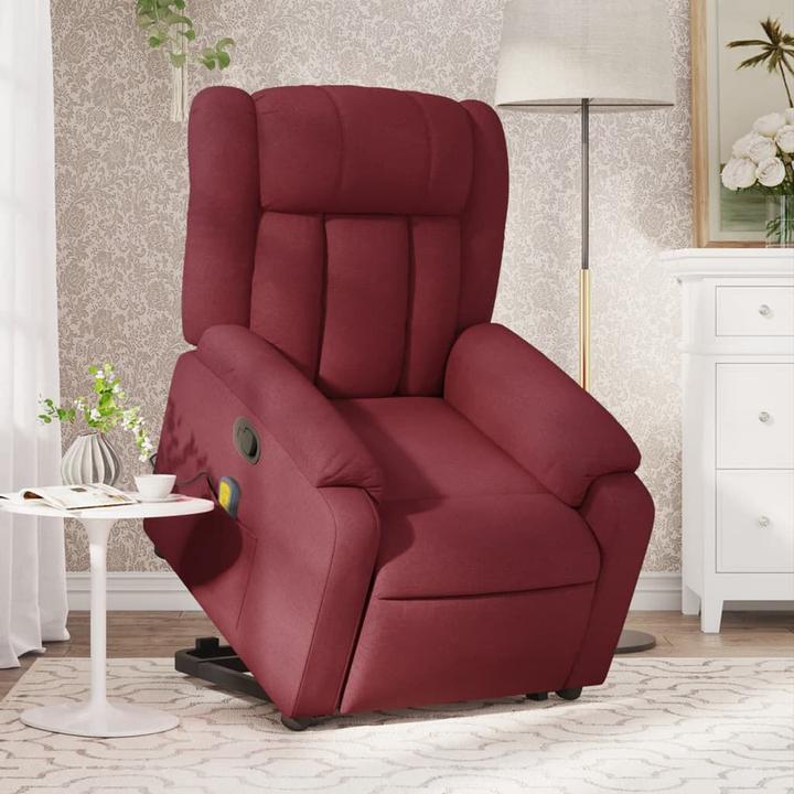 Image du produit VidaXL Fauteuil de massage avec fonction releveur Fauteuil de relaxation vin rouge Tissu