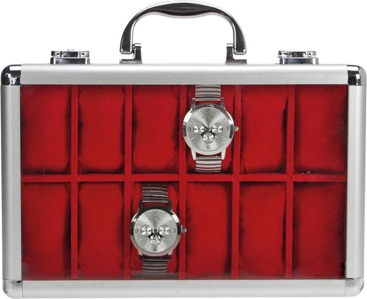 Safe Cassa dell'orologio in alluminio velour rosso