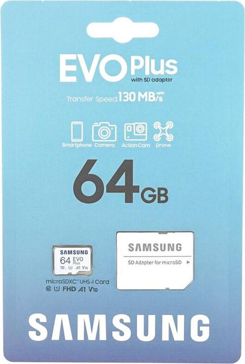 Image du produit Samsung EVO Plus (64 Go, microSDXC, U1, UHS-I)