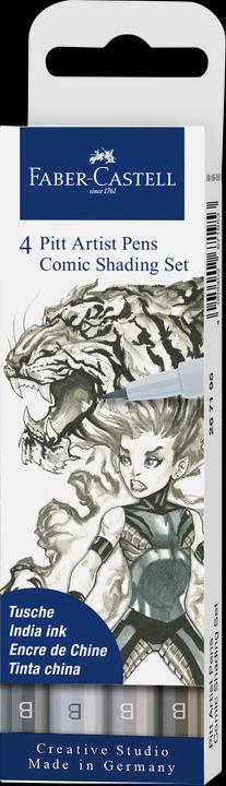 Immagine prodotto Faber-Castell Pitt Artist Pen Comic (Nero, Grigio, 4 x)