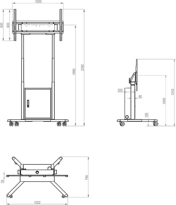 Produktbild Hagor HP Twin Lift M-B 140-218cm (Boden, 86", 120 kg)
