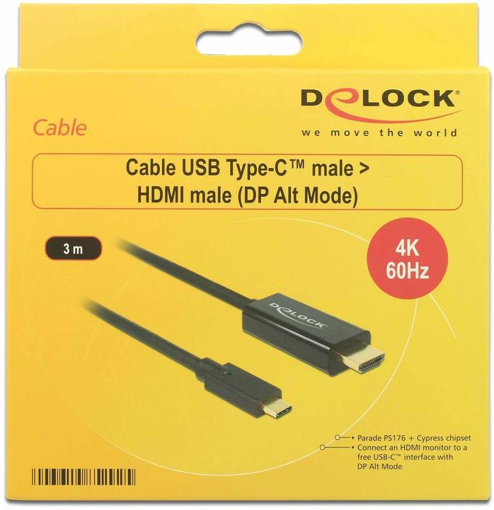 Actual product image Delock Thunderbolt 3| USB Typ C — HDMI (Typ A) (3 m, HDMI, USB Type C)
