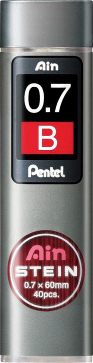 Pentel Mines de porte-mines Ain pierre 0.7mm (Recharger, Noir, 0.70 mm)