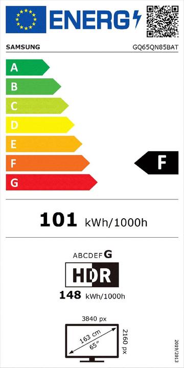 Label énergétique Samsung GQ65QN85BAT (65", QN85B, QLED, 4K, 2022)