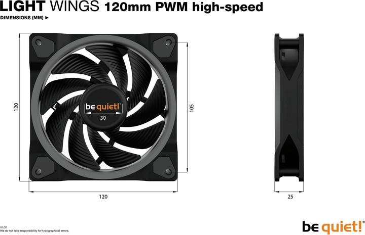 Produktbild be quiet! Light Wings High Speed (120 mm, 3 x)