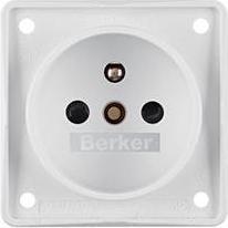 Produktbild Berker Wandsteckdose INTEGRO INTEGRO 1x FR Typ E (CEE 7/5) Steckdose Bündige Montage 16A 250V Weiss