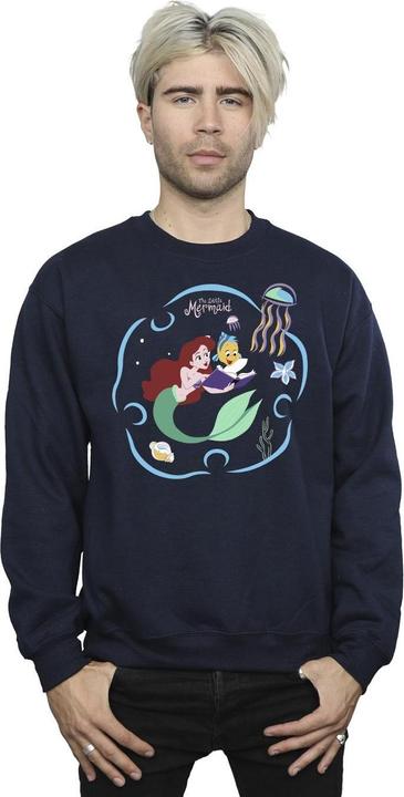 Actual product image Disney Mens The Little Mermaid Reading A Book Sweatshirt (XL)