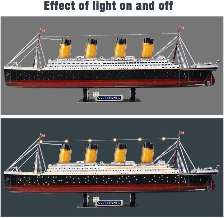 Actual product image Cubicfun Titanic LED (266 pieces)