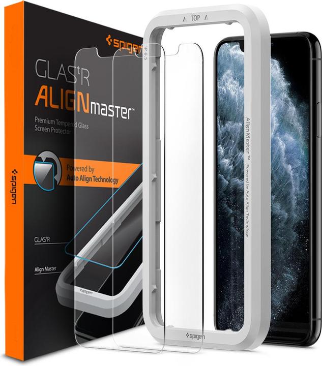 Immagine prodotto Spigen Align Glass.tR confezione da 2 - iPhone 11 Pro/XS/X AGL00109 (2 Pezzo/i, Apple iPhone XS, Apple iPhone 11 Pro, Apple iPhone X)