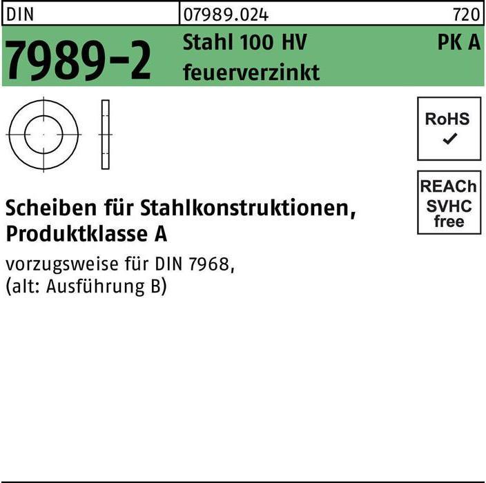 Actual product image Washer DIN 7989-2 20/22 x 37 x8 steel 100HV hot-dip galvanised