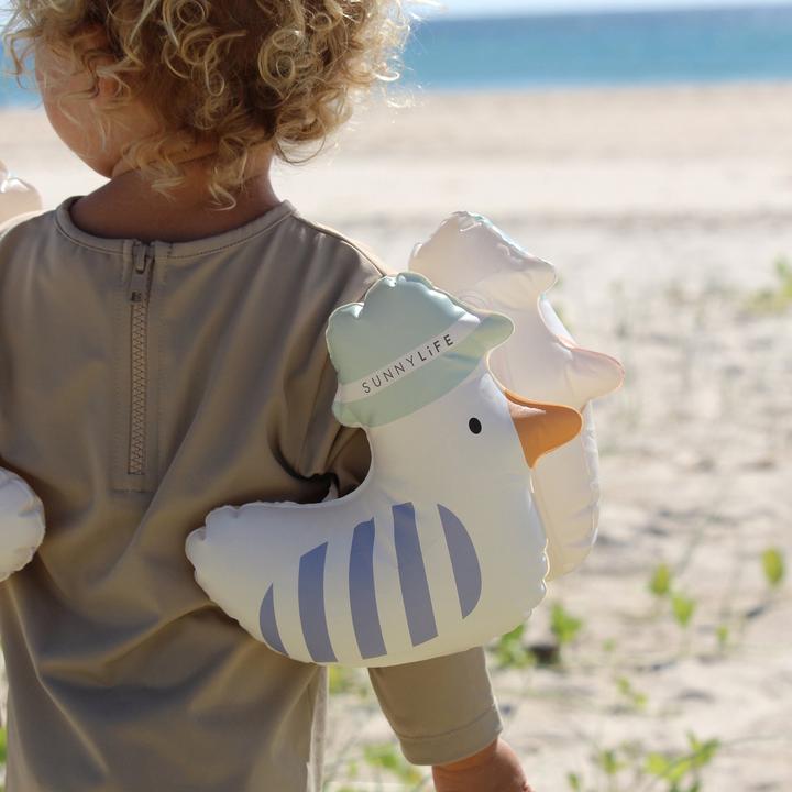 Image du produit Sunnylife Schwimmflügel Sid die Möve Blue Stripe (bis 30kg)