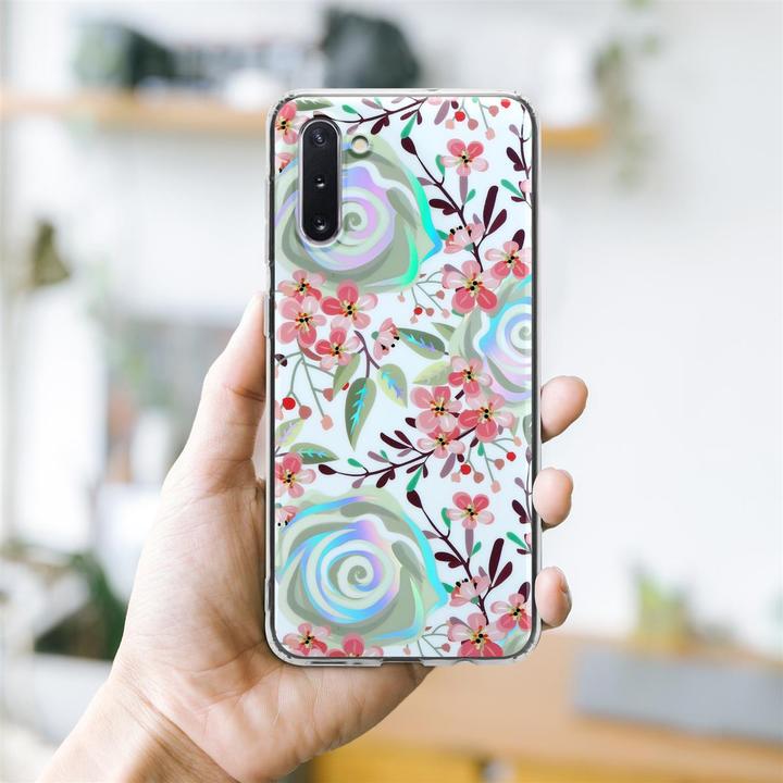 Produktbild Cadorabo IMD TPU Bunte Blumen & Blätter Cover (Samsung Galaxy Note 10)