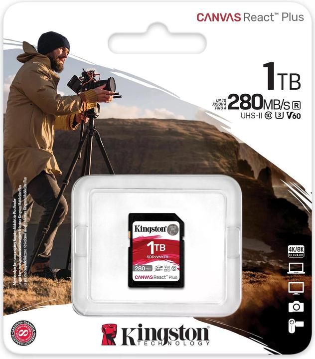 Produktbild Kingston Canvas React Plus (1000 GB, SDXC, U3, UHS-II)