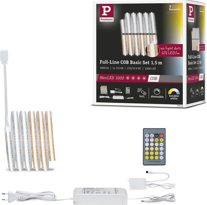 Actual product image Paulmann MaxLED 1000 Full-Line COB Stripe Set (White, 150 cm, Indoor)