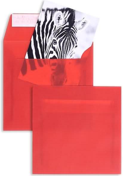Actual product image Blanke Envelopes offset transparent 170x170mm 100g/sqm HK PU=100 pieces intense red (100 x)
