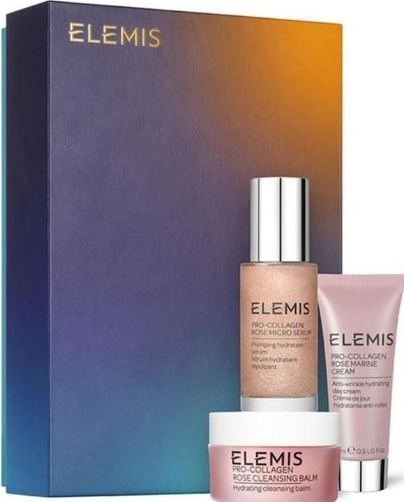Elemis SET Pro-Collagen Rose Icons balsam oczyszczający do twarzy 15ml + serum do twarzy 30ml + krem