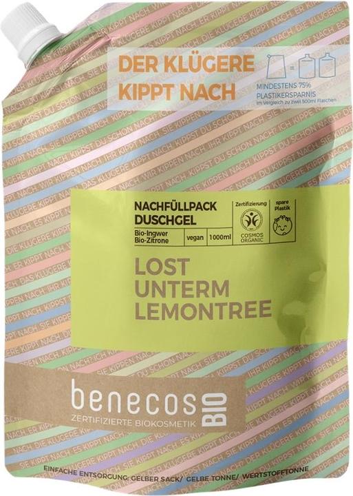 Benecos Sacchetto di ricarica BIO Gel Doccia Zenzero e Limone - 1l - (1000 ml)