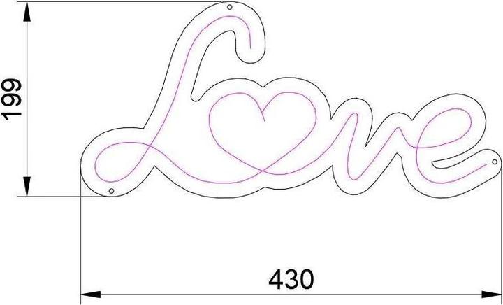 Actual product image Vegas Lights Neon Sign Love (43 cm, Indoor)