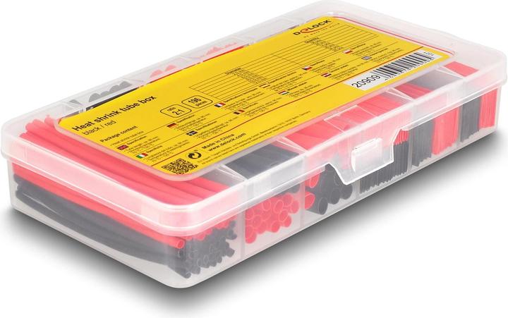 Actual product image Delock Heat shrink tubing assortment box, black/red, 196 pieces (196 x)