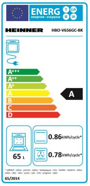 Energy Label Heinner HBO-V656GC-BK