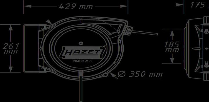 Immagine prodotto HAZET Avvolgicavo elettrico | 9040D-2.5 (20 m, 2.50 mm².)