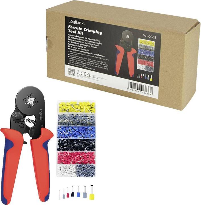 Actual product image LogiLink Wire end ferrule crimping pliers incl. 1200 wire end ferrules (180 mm)