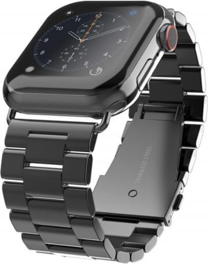 Actual product image Swissten Metal band for apple watch 42-44 mm black (44 mm, 42 mm, Steel)