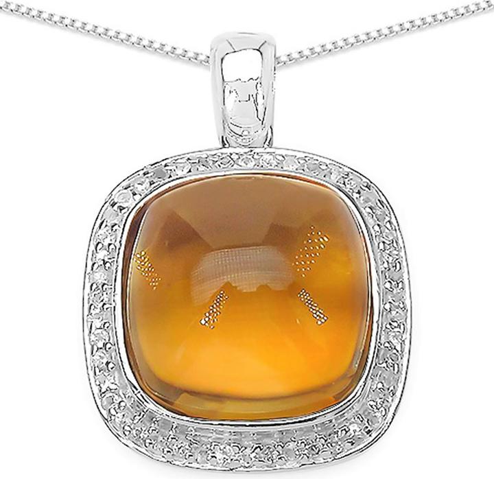 Produktbild Xen Anhänger mit Kette Citrin Cushion-Cabochon 45 cm 925 Silber (925 Sterling Silber, 45 cm)