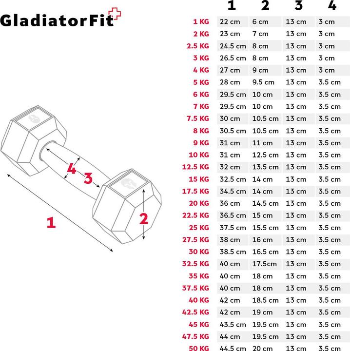 Immagine prodotto Gladiatorfit Manubrio esagonale (1 x 2,5 kg)