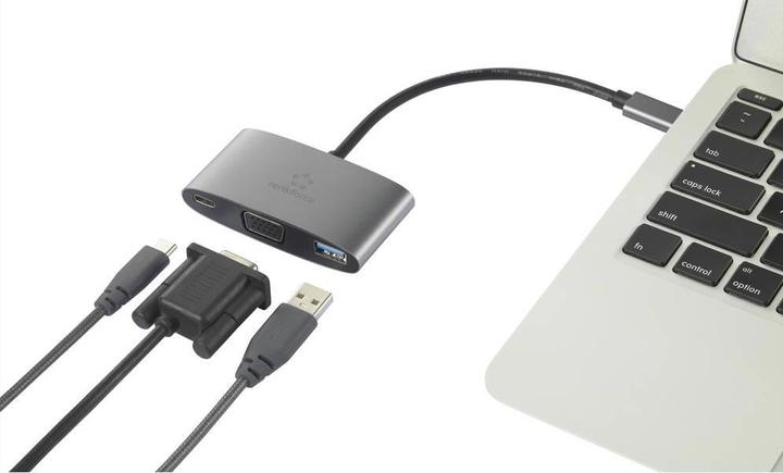 Produktbild Renkforce USB-C®, VGA Adapter (1x USB-C® Stecker - 1x USB-C® Buchse (Power Deliv (USB 3.0, USB, VGA, 15 cm)