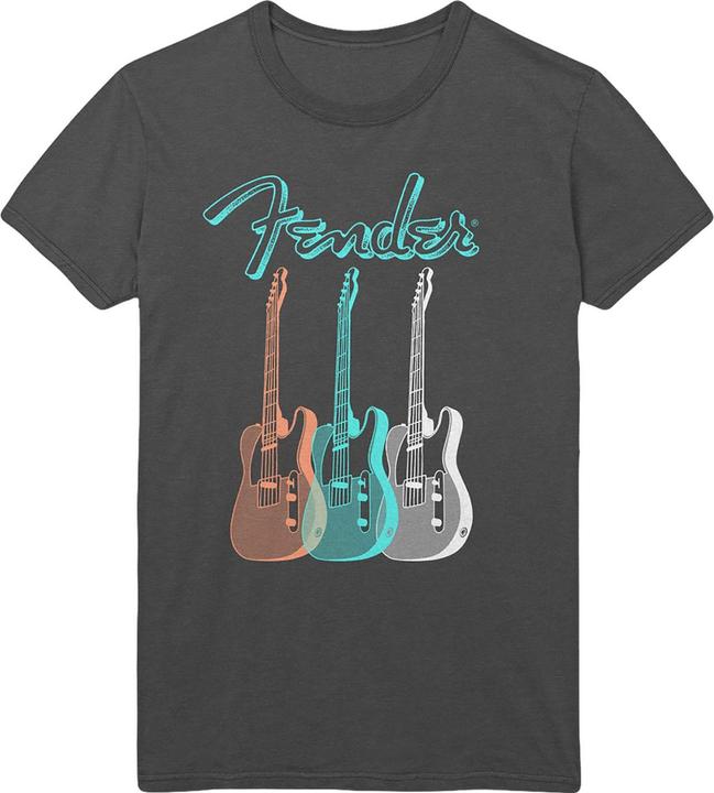 Fender TShirt Erwachsene mit dreifacher Gitarre aus Baumwolle