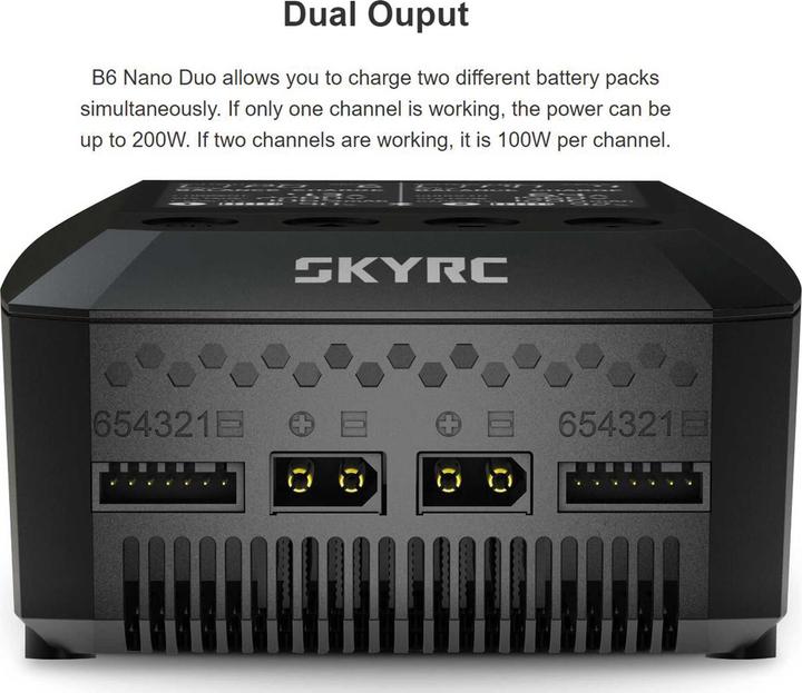 Actual product image Robitronic Charger AC SkyRC B6 Nano DUO LiPo 1-6s 15A 200W