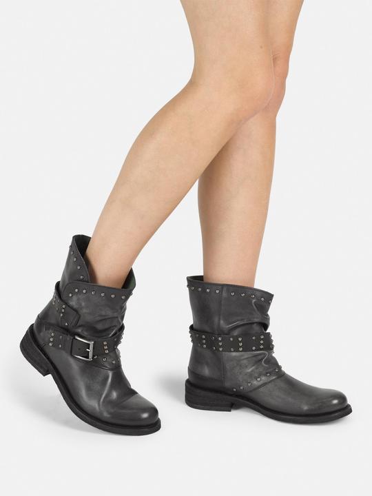 Produktbild Felmini GREDO D905 Bikerstiefel mit dekorativen Nieten entlang des Schafts und Schnallenriemen, mit einem Vi (40)