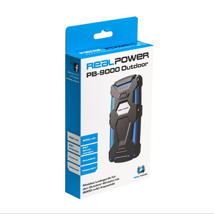 Produktbild RealPower Powerbank (Zusatzakku) PB-9000 (9000 mAh)