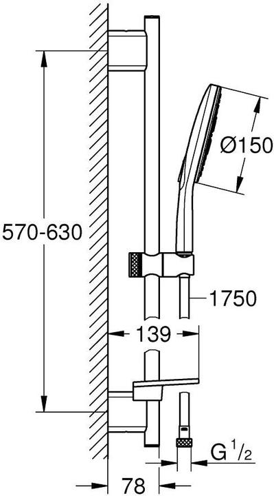Actual product image Grohe Shower set Vitalio SmartActive 150 (3 Beam types)