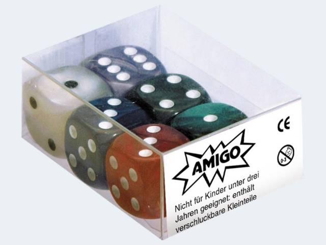 Actual product image Amigo 6 cubes 16mm mother-of-pearl 6 different colours