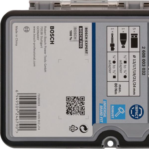 Produktbild Bosch Professional Zubehör PRO Impact Steckschlüsseleinsatz-Set (19 mm, 24 mm, 21 mm, 17 mm, 13 mm)