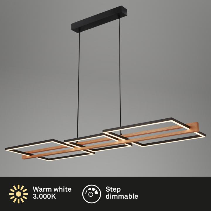 Immagine prodotto Briloner Lampada a sospensione LED, nero/legno, LED / 36W