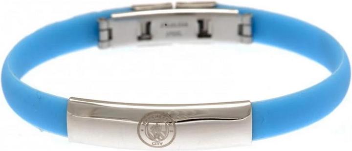 Actual product image Manchester City FC Crest Silicone Wristband (100% synthetic material)