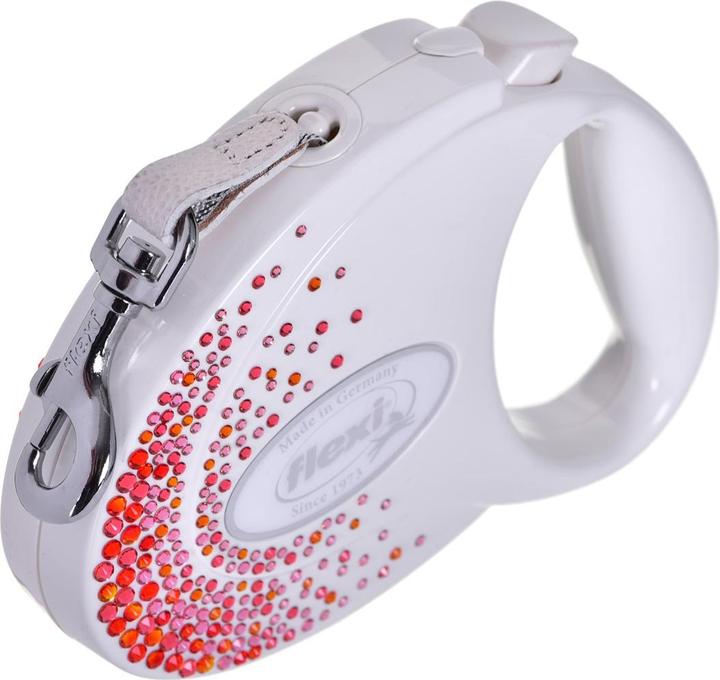 Actual product image Flexi Glam Splash Orient with Swarovski crystals M - Dog Retractable Leash - 5 m - White (M, Dog, General)